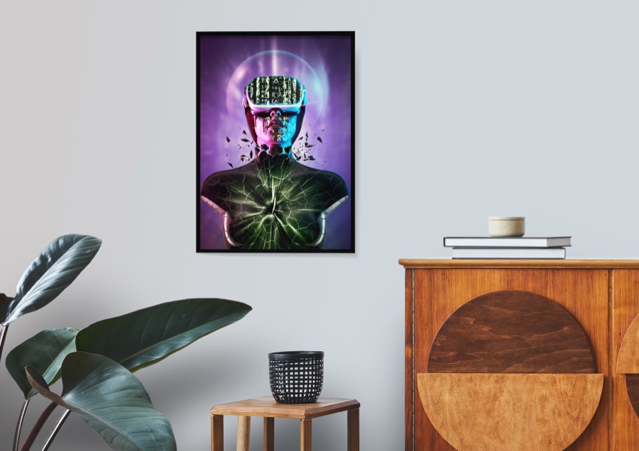 Soft Machine, framed print shown on a wall