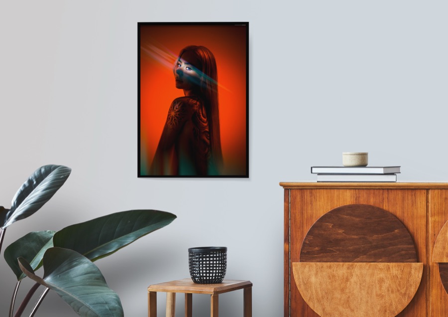 Prism Thief, framed print shown on a wall