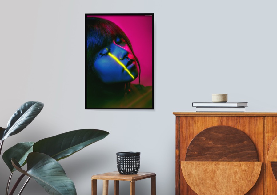 Sleepwire, framed print shown on a wall