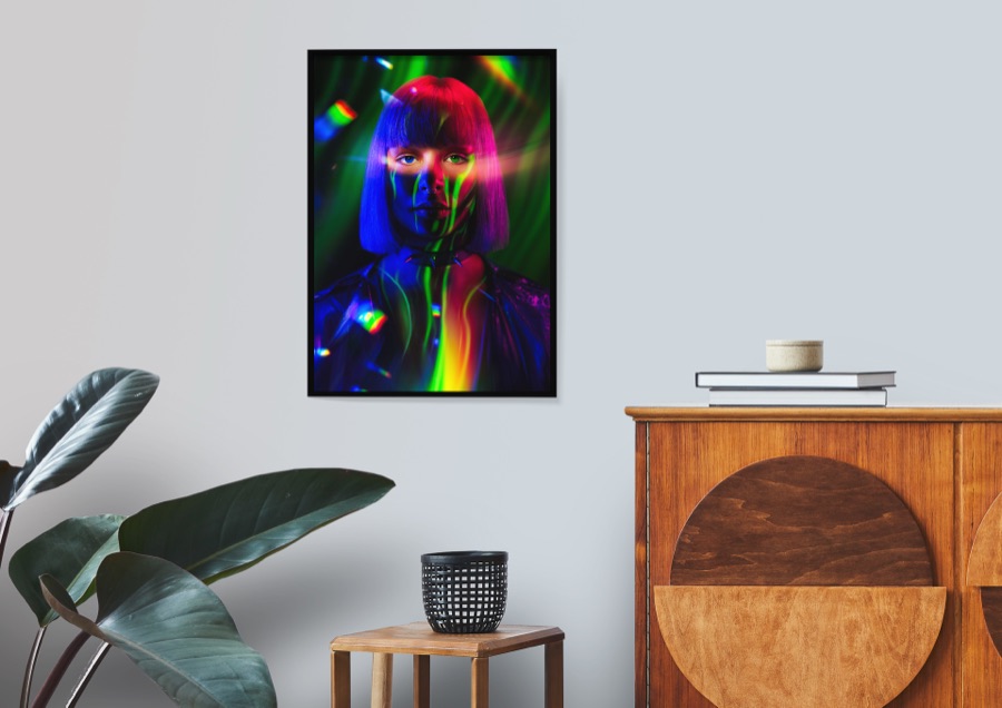 Candy Rain, framed print shown on a wall